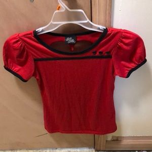 Rock Steady Size Small Red cutout shirt